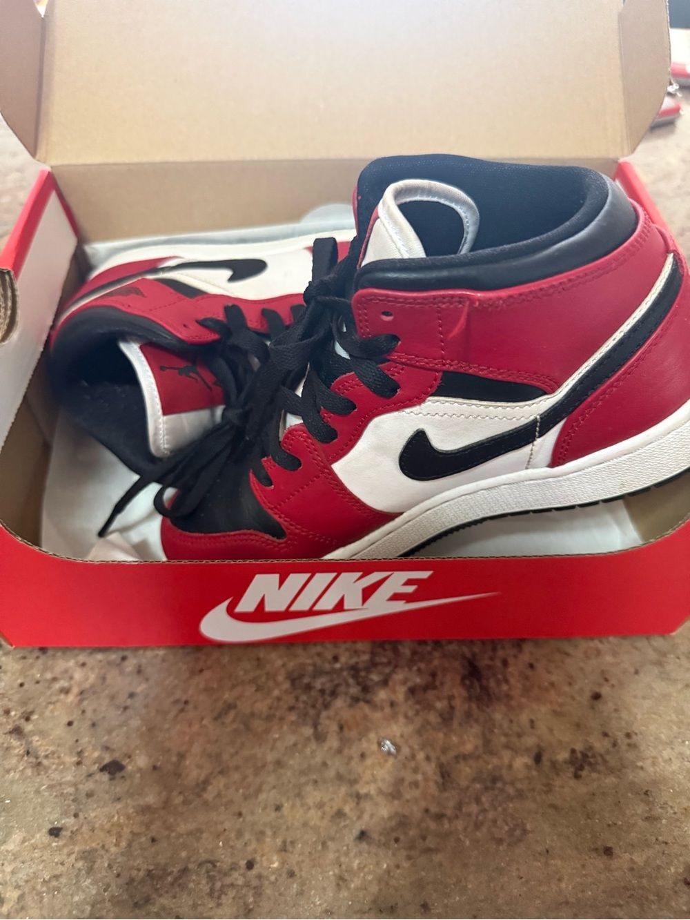 Nike Kids Red White Black High-Top Sneakers